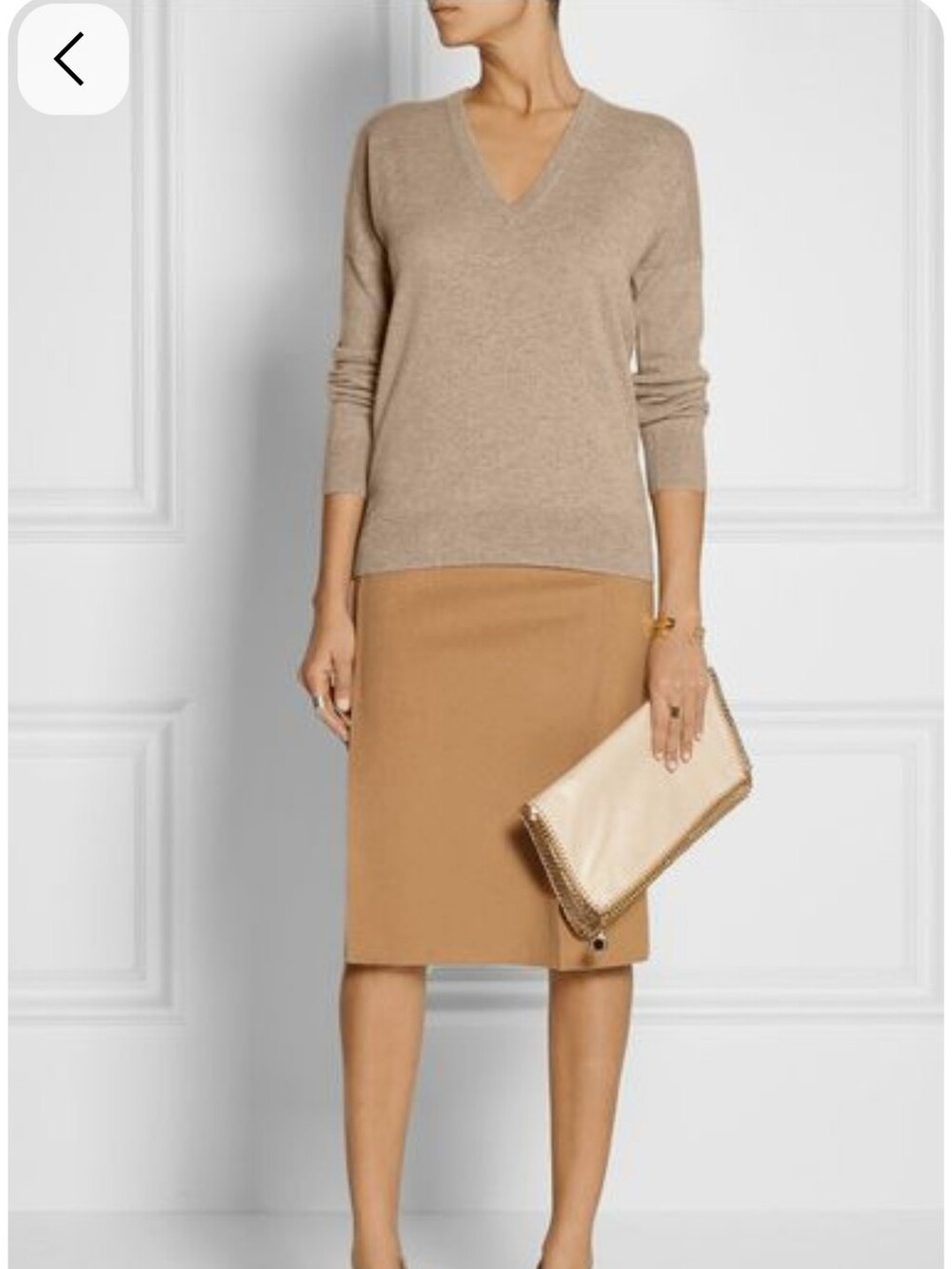 ECI Tan Suede-Look Pencil Skirt
